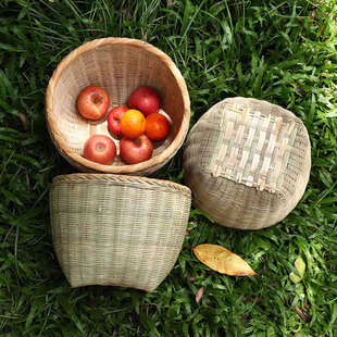 大箩筐挑夫筐农家喜事手工竹编 大号 特大 商场展示筐带盖放置筐