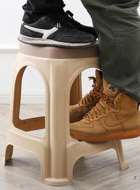 (10985个)塑料凳子家用加厚客餐桌椅茶几矮凳熟胶装板叠凳方凳厅