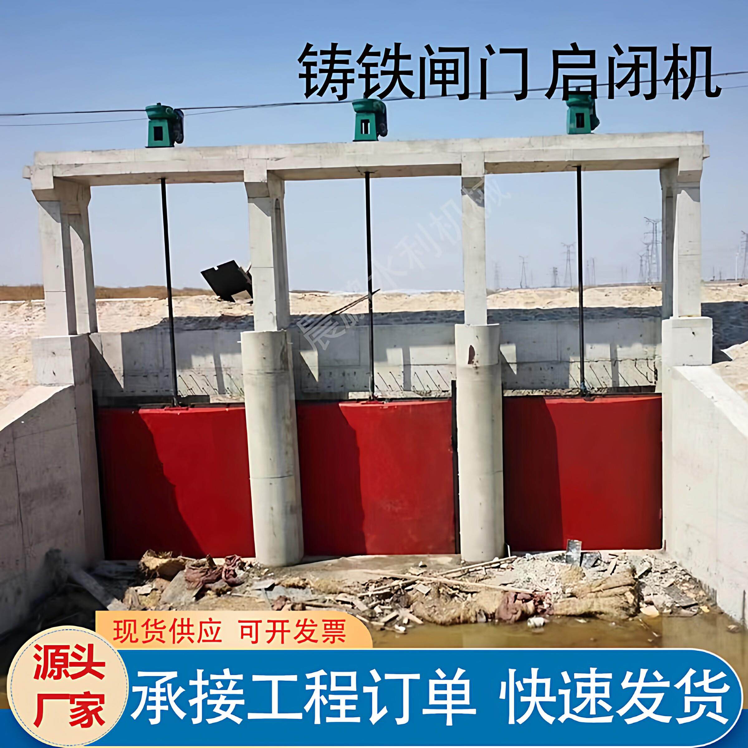 双吊点螺杆启闭机铸铁镶铜闸门卷扬式起闭机双向止水闸门板水库闸
