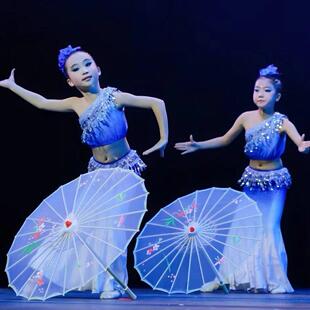 透明伞傣乡的雨舞蹈伞道具江南演出表演工艺伞民族傣族古典场舞伞