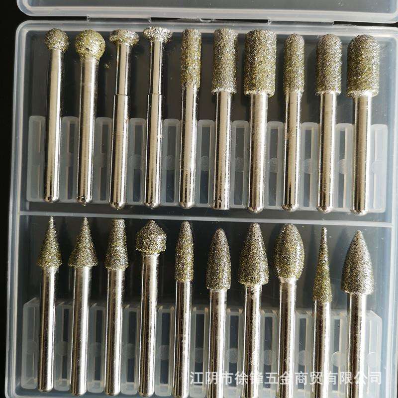 现货供应金刚石磨头电镀粗砂套装单子6柄20支铸铁件等打磨锋利