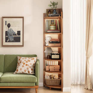 转角置物架落地多层收纳架墙角柜角落拐角厨房夹缝书架窄缝三角架