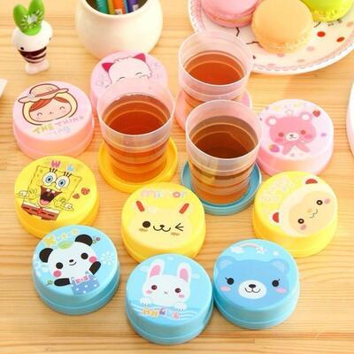 Cartoon Foldable Water Cup, Creative Retractable Cup, Portab