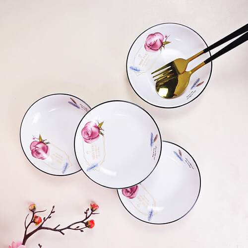 5英寸家用陶瓷盘子小号小菜碟子精致吐骨碟火锅蘸料碟调味碟迷你