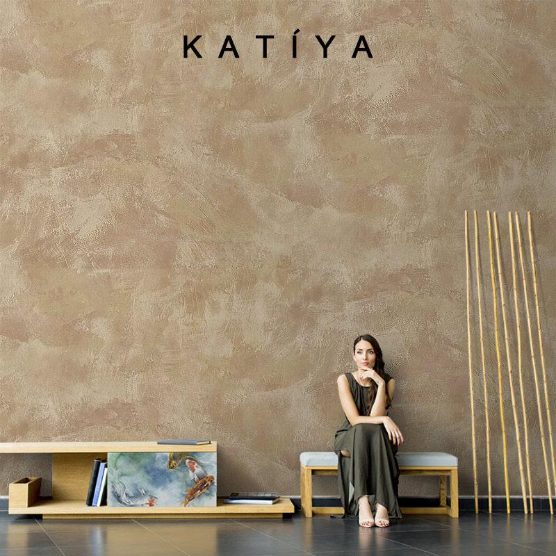 Katiya侘寂涂鸦油布素色壁纸装饰电视背景墙叙利亚轻奢壁画工业风