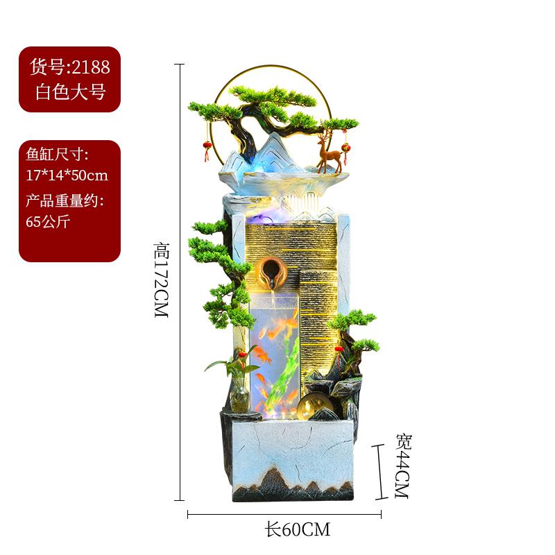 装饰品客厅鱼缸造景墙水幕玄关现代流水喷泉欧式摆件简约