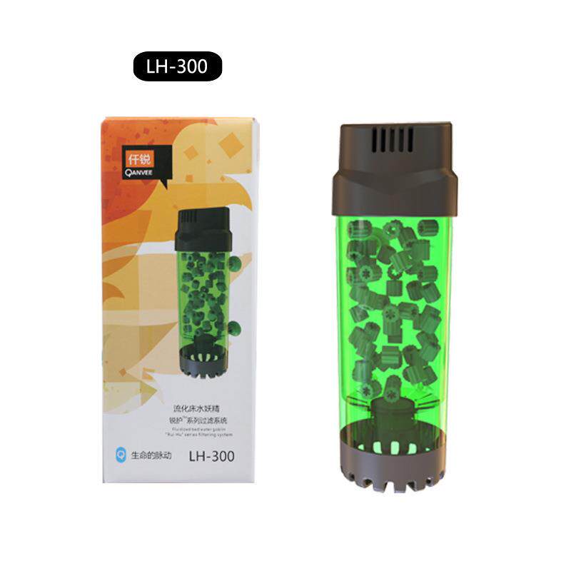 新款直销仟锐过滤器翻滚流化床滤材水妖精鱼缸水族箱增氧内滤接气