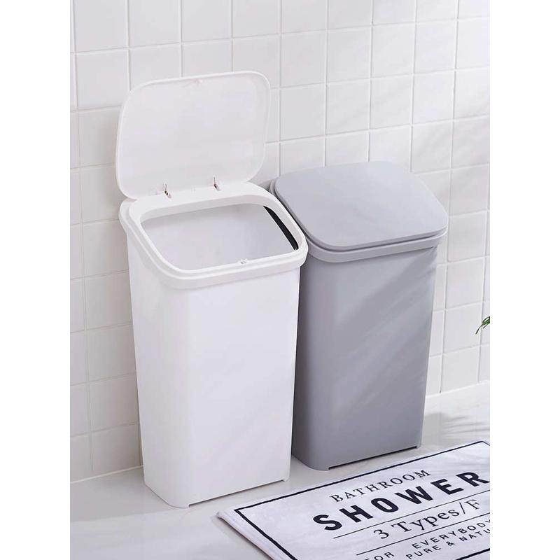 0WYV卫生间带盖垃圾桶 家用按压式纸篓大号客厅分类厨房带轮子收