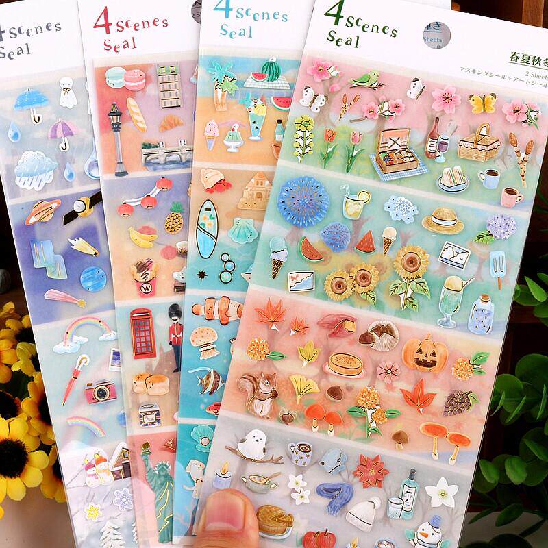 日系童话卡通烫金手账精美贴纸sticker成长档案手工素材小粘贴画