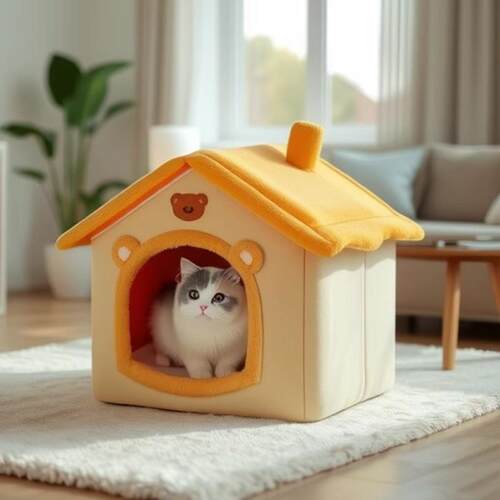 猫狗房子窝冬天保暖小型犬猫狗四季通用可拆洗狗屋猫窝床宠物用品
