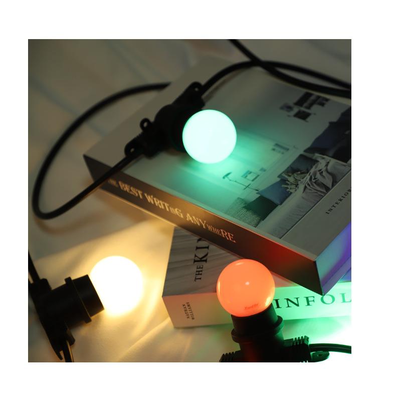 s14球泡灯串跑马灯串庭院装饰led灯串48ft15灯户外防水挂灯