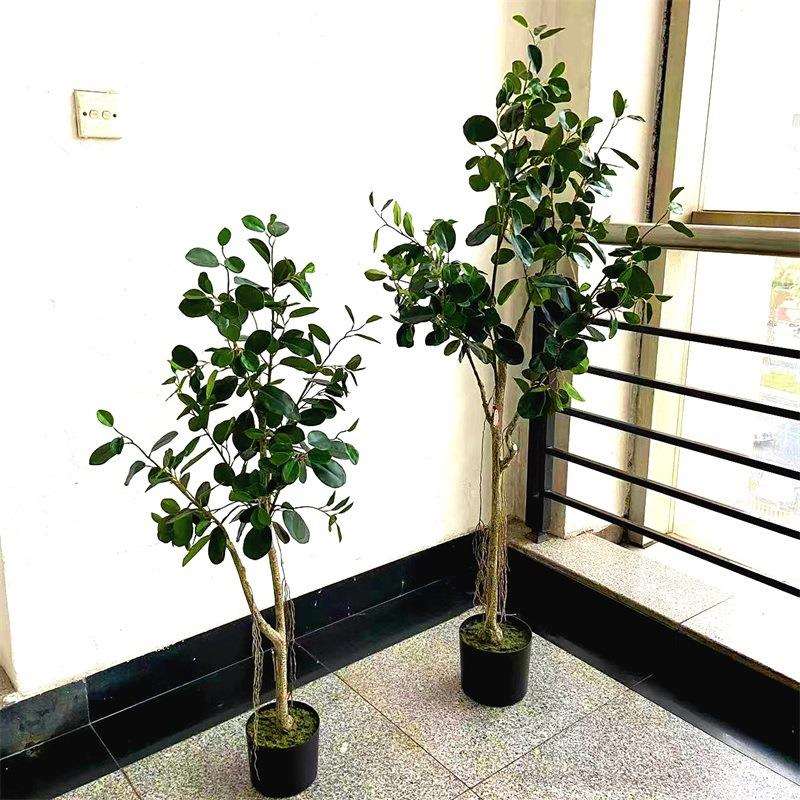 仿真豆瓣树盆栽厂家北欧形象墙居家客厅装饰高档仿真豆瓣小树