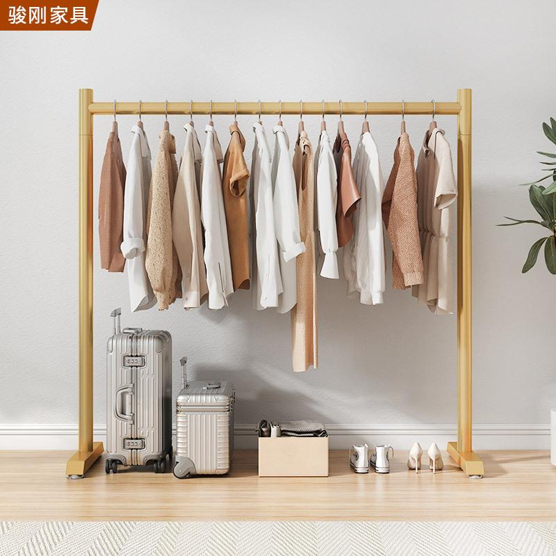 简易家用衣帽架落地式卧室单杆晾衣架阳台衣服收纳架挂衣服架