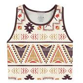 新款 无缝瑜伽固定杯运动背心健身跑步带胸垫高弹美背印花