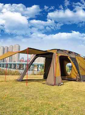 户外防沙滩3-4人帐篷一室一厅多功能YLCC-84双层野雨大天营幕帐篷