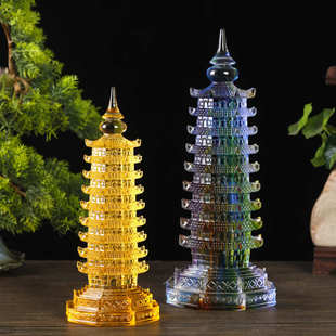 琉璃文昌塔宝塔纯铜13层9层十三层九层家居书房桌面摆件工艺礼品