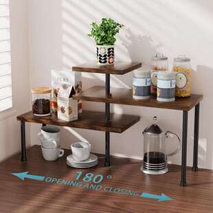 木板置物架多层收纳架厨房调料用品整理架多功能桌面角落隔板支架