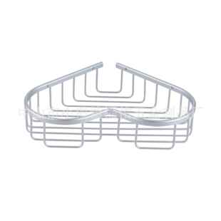 免打孔卫生间置物架浴室置物架角篮太空铝双层单层三角架铝色黑色