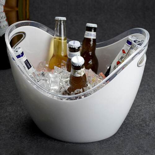 日本食品级大小号香槟红酒桶冰粒桶款洋酒桶塑料啤酒桶PC透明元宝