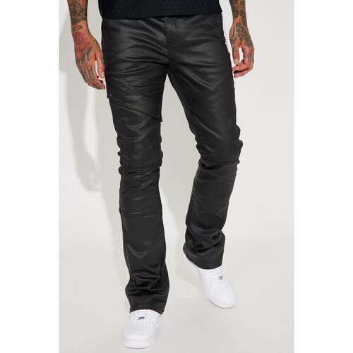 I 16591 Men's Slim Fit Leather Pants 士皮裤