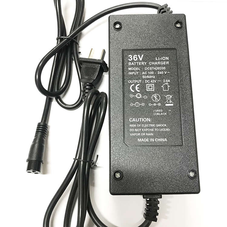 36V48V2A锂电池充电器配件通用圆孔插头42阿尔郎希洛普电动滑板车