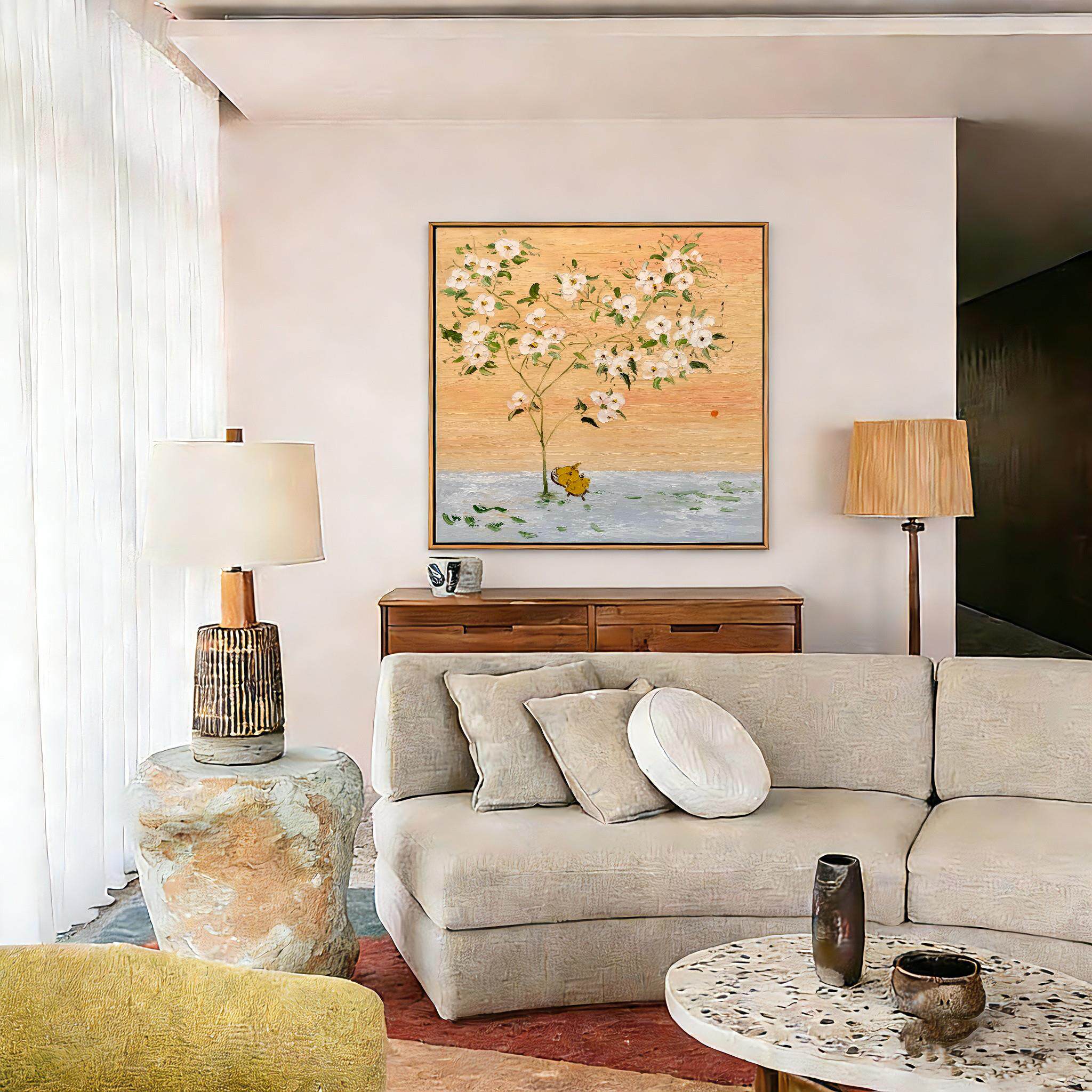 【花与浮生】现代简约花卉装饰画客厅沙发背景墙挂画卧室床头壁画
