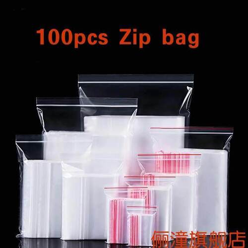 100pcs Zip Lock Plastic Bags Reclosable Clear Storage Bag