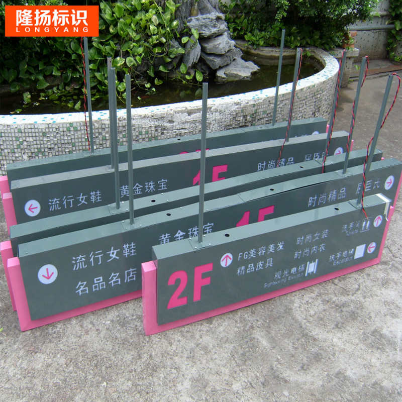 商场吊牌双面LED镂空发光灯箱收银台灯箱洗手间牌 烤漆指示索引牌