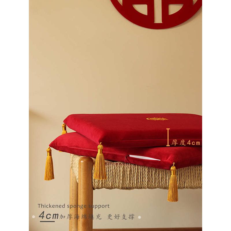 喜庆中国风结婚跪垫红色敬茶喜字婚礼用品新娘拜堂成亲垫子坐批发
