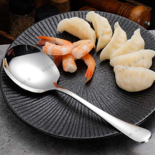 食品级304不锈钢酒店专用分菜勺大号公用勺厨房家用分菜餐勺长柄