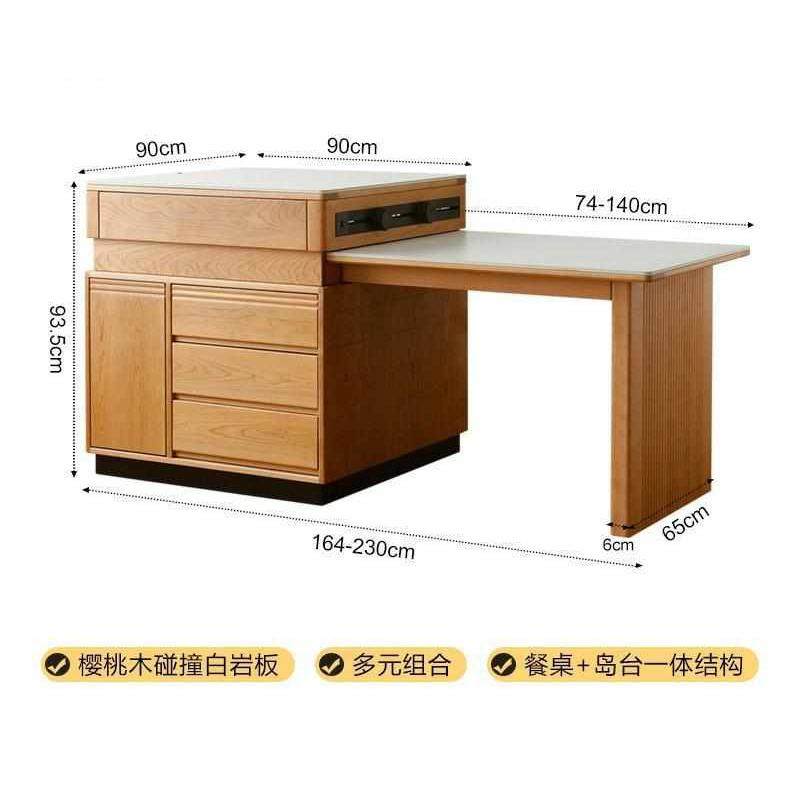 岛一体式岩板餐桌 吧台家具北欧家用台伸缩餐桌原木岛台可,住宅家具,岛台,淘宝优惠券,粉丝福利购,淘宝优惠卷