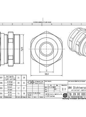 HARTING 连接器 09000005097 金属防水接头PG29 直径24-28mm