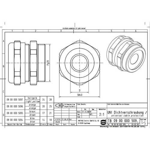 pg29接头 金属- 09000005097防水harting2428mm 连接器直径