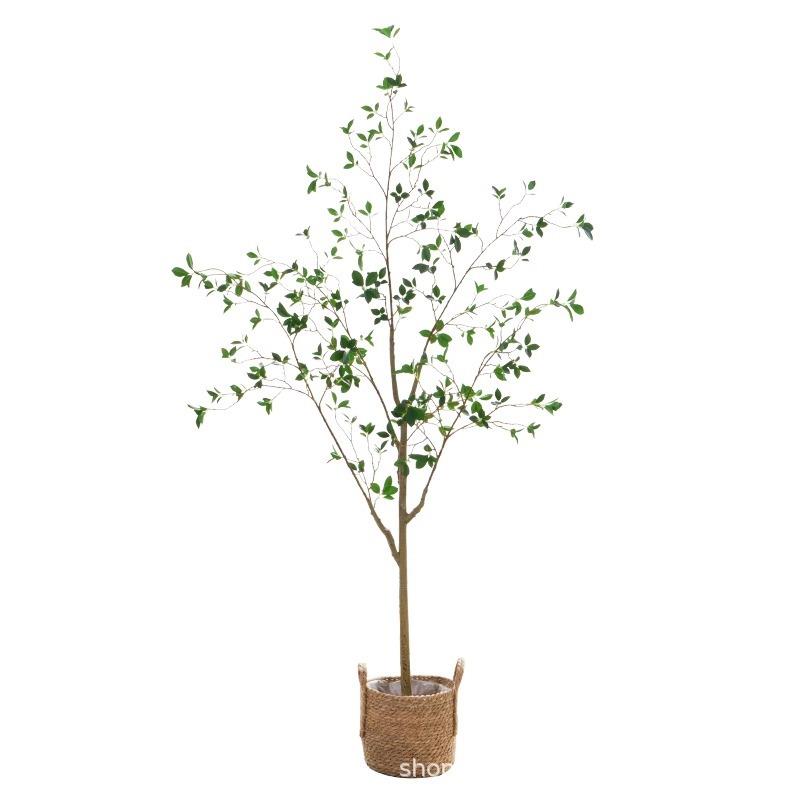 北欧风大型假绿植仿真花摆件室内客厅轻奢装饰绿植仿真山茶树