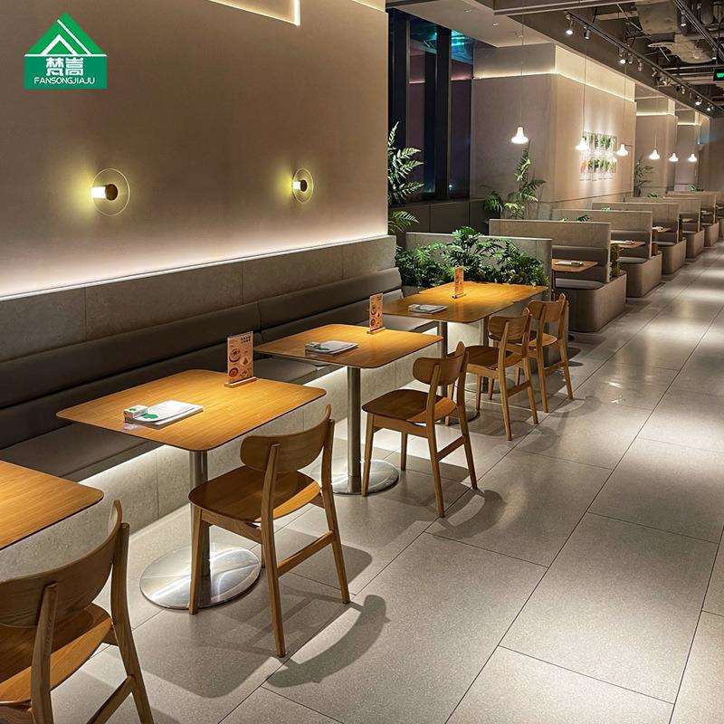 主题茶餐厅桌椅组合网红西餐厅主题餐厅椅子餐饮饭店实木桌椅商用