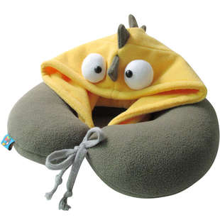 二十不惑PLUMO皮洛姆可爱连帽U型枕卡通护颈枕午睡枕头枕 U龙龙