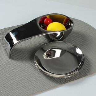 连桥碗长尾碟件轻奢高档家摆居饰品样装 饰软 板间厨房A001摆杯件装