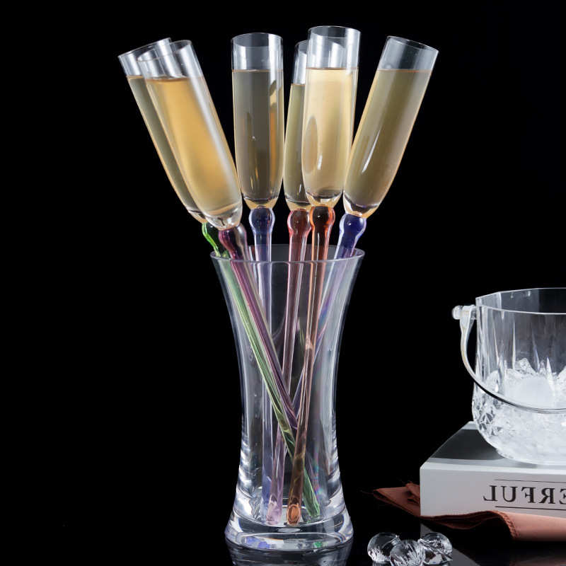 PC亚克力沙滩杯套装创意鸡尾酒杯气泡高脚KTV酒吧酒具香槟杯商用