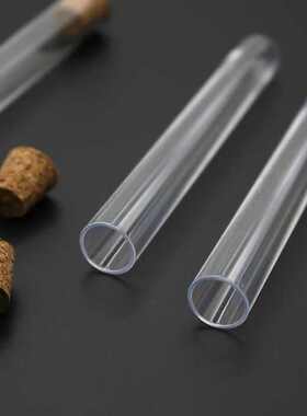 10Pcs 12x100mm Transparent Laboratory Plastic Test Tubes Wit