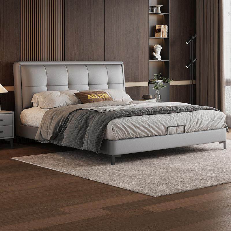 现代简约真皮床小尺寸1.35米男孩女孩儿童床 1.5米实木框架软包床