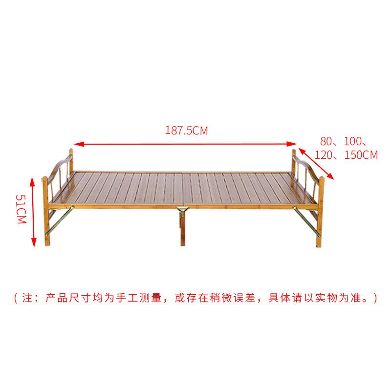 折叠竹儿童单人竹床顺丰双人午休折叠床懒人凉床成人家用床简易床