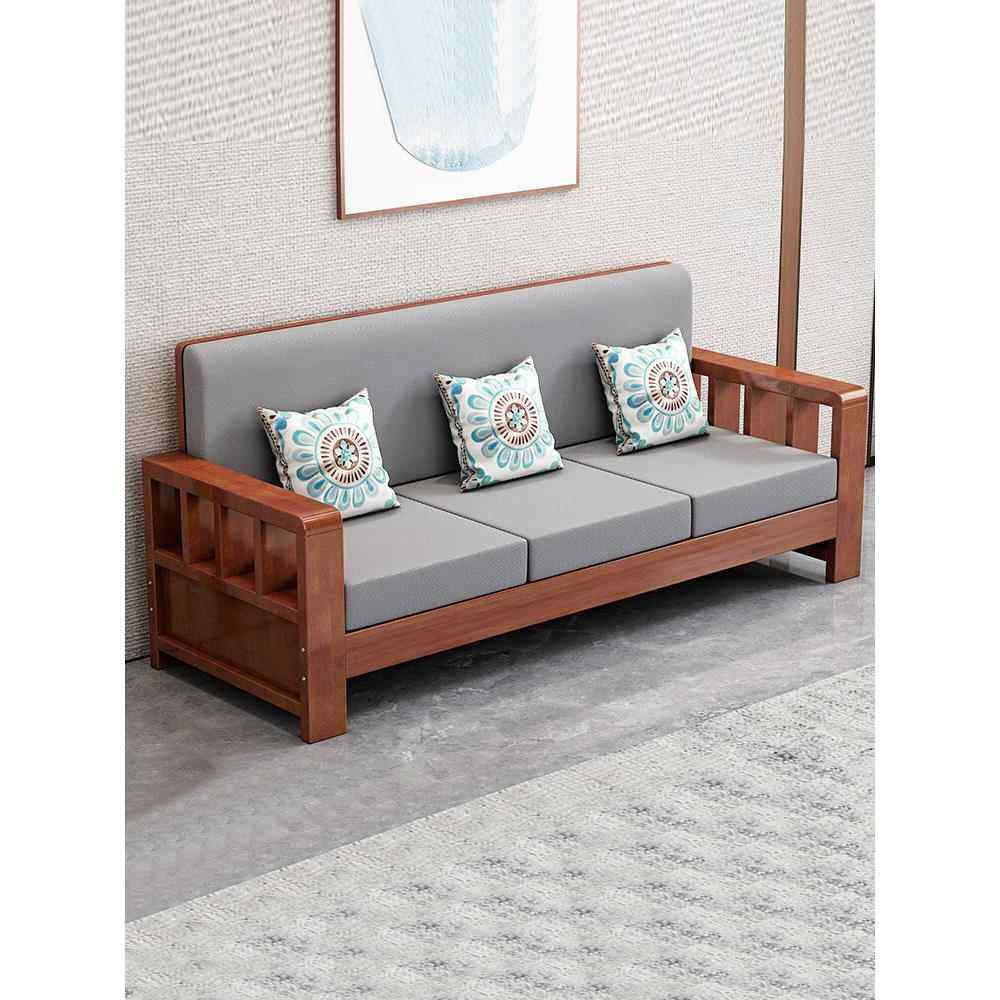 新中式实木沙发家具组合农村客厅大小户型全实木现代简约冬夏两用