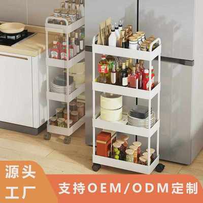 桌边书架带轮推车置物架客厅宿舍可移动小书柜多层零食收纳储物架