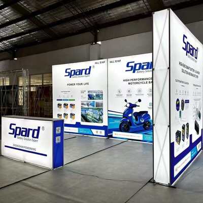 外贸展会拉网灯箱折叠SEG发光背景墙便携铝合金落地LED展示架