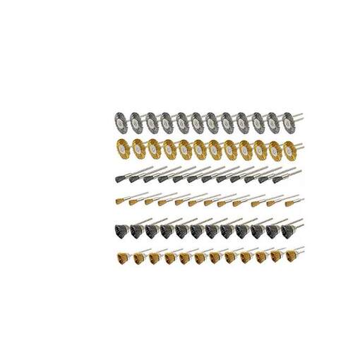 电磨配件 72PC/件铜丝钢丝刷 3.0除锈去尘 打磨迷你小毛刷碗型