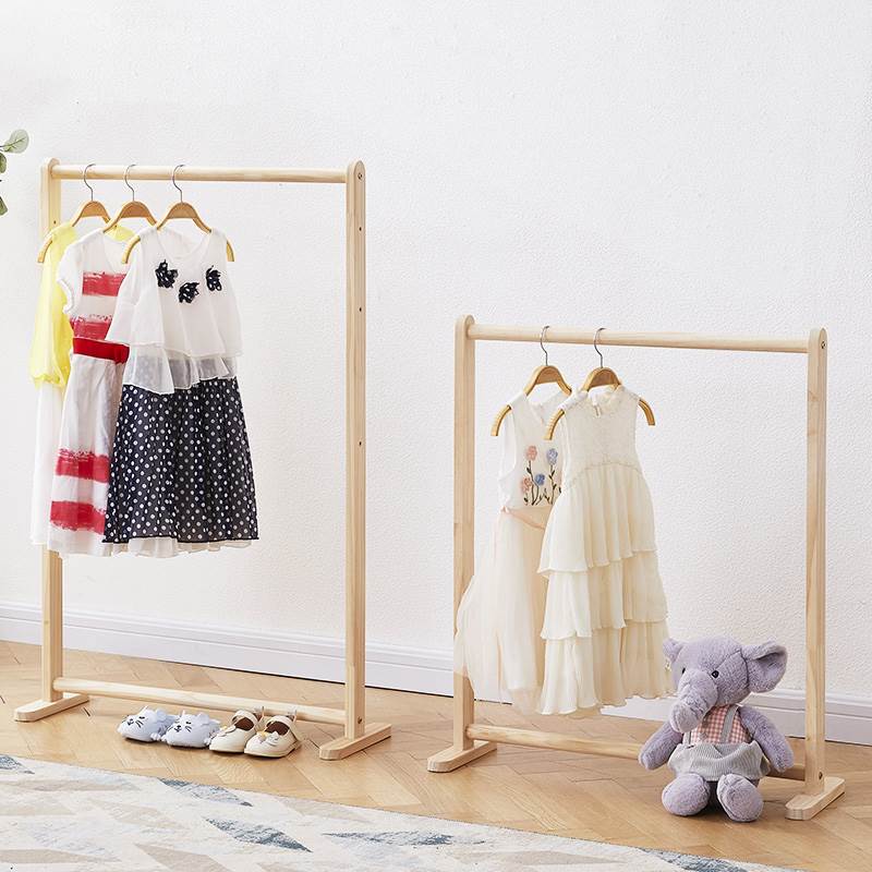 G2F日式衣架儿童落地衣架挂衣架卧室学家用凉衣服挂衣架复古晾衣