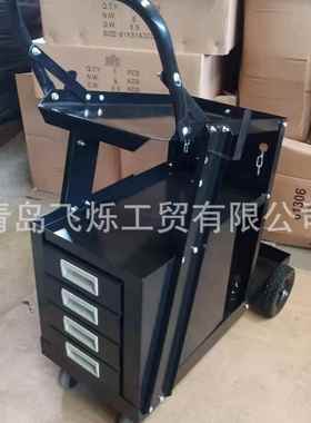 带把手四层抽屉可移动电焊机工具车电焊推车Welding Trolley Cart
