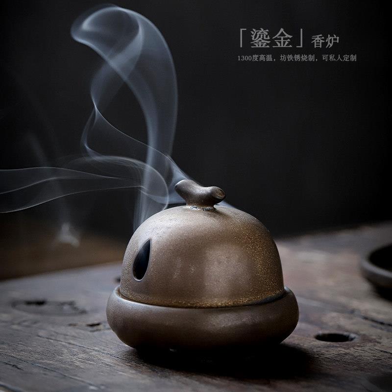 陶瓷香炉鎏金香炉仿古檀香盘香炉子家用茶道室内供佛薰香炉创意