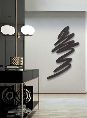 黑色何条木雕立体玄实物挂件画几现代客RZG厅关卧室床头装饰画细