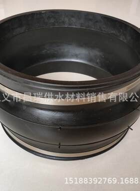 108mm管外径卡箍式橡胶软接头 110/114水管道卡箍连接橡胶膨胀节